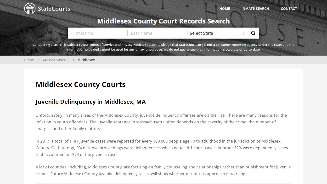 Middlesex County, MA Courts - Records & Cases - StateCourts