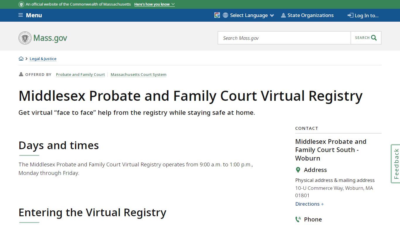 Middlesex Probate and Family Court Virtual Registry | Mass.gov